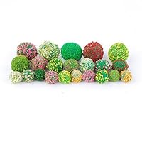 NWFashion Micro Lanscape Colorful Green Artificial Grass Flower Ball (Mix60pcs)