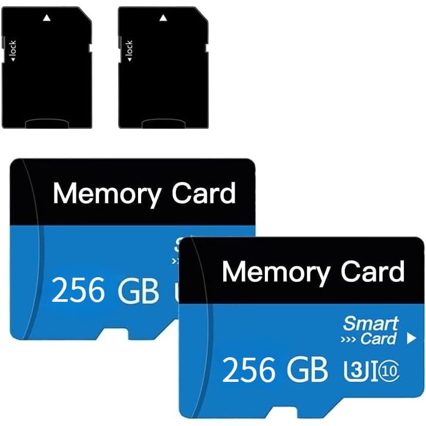 Photo 1 of 2 Pack TF Card 256GB with Adapter, High Speed Memory Card, UHS-I C10 A1 Memory TF Card for Tablet/Mobile Phone/Camera/Car Audio/Game Console (2Pack TF 256GB)