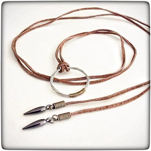 Leather Wrap Choker - Circle Pendant Necklace - Guitar String - Super Soft Genuine Suede Lace - Wire Wrapped - Handmade Guitar String Jewelry - Ready To Ship