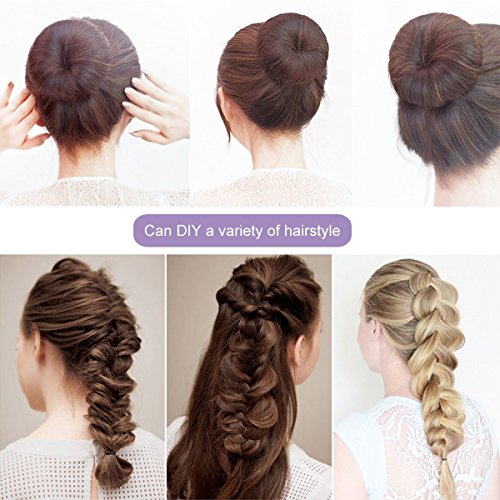 Wcysin 8 Pcs Hair Bun Crown Shapers Women Girls Perfect Hair Bun Making Styling Tools Set DIY Bun Maker Clip Curler Roller Tool Twist Donut Bun Hairstyle Tool