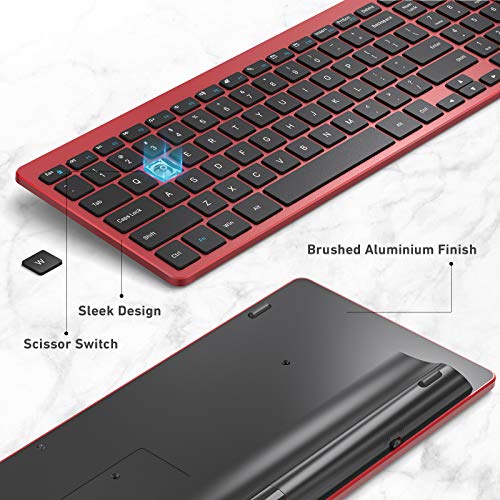 Jelly Comb Wireless Keyboard and Mouse, 2.4G Ultra Slim Wireless
