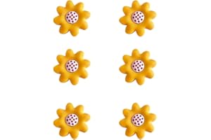CcHhyyt Mystery Garden Serie Soft Rubber Knobs for Kids Girls Boys Cabinet Handle pulls Drawer Knobs for Kids Room Cabinets Closets Toy Organizer Box Bookcase 6pcs/Set (Yellow Flower)