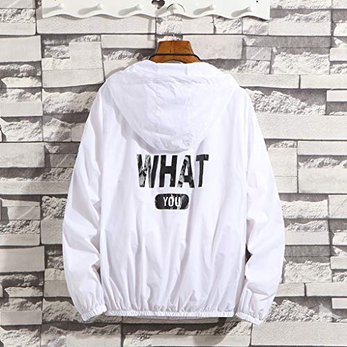 Fanteecy Fishing Hoodie UPF 50 Dri Fit Sunblock Shirt Long Sleeve Quick-Dry Windproof Jacket Sports Sweatshirt White