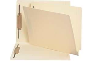 Smead End Tab Fastener File Folder, Straight-Cut Tab, 2 Fasteners, Letter, Manila, 50 Per Box (24600)