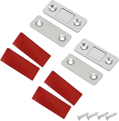 luoshaPUCY 2 Pcs Magnetic Cabinet Door Latches Self Adhesive Stainless Steel