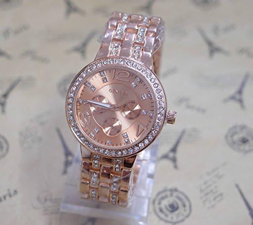 Amazon Co Jp Women Watch Hurusuti Ru Whole Rose Gold Luxurious And Elegant Dress Watch Women S Fashion Rhinestone Decor Rose Gold Luxuxy Geneva Dial Quartz Women Full Steel Watch Dress Watches Lady Fashion Wrist Watch