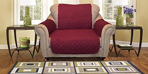 Reversible Furniture Protector Premium - Protects furniture from stains, spills, pets and children accidents (Chair, Burgundy/Taupe)