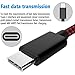TNSO USB C Cable 5Pack (3/3/6/6/10FT) Nylon Braided Type C Cable Charger USB Type C Cable Fast Charging Cord for Samsung Galaxy Note 8 S8 Plus, LG G5 G6 V30, HTC 10, Nexus 5X/6P-Black&Red