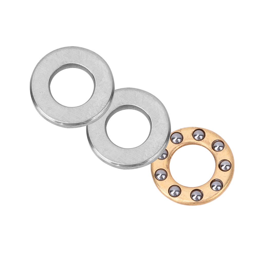 10pcs Thrust Ball Bearing Set Miniature High Precision Flat Steel Bearings F5-11M 5x11x4.5mm Plane Thrust Ball Bearing Steel Miniature Bearing for Smooth Rotation and Load Support