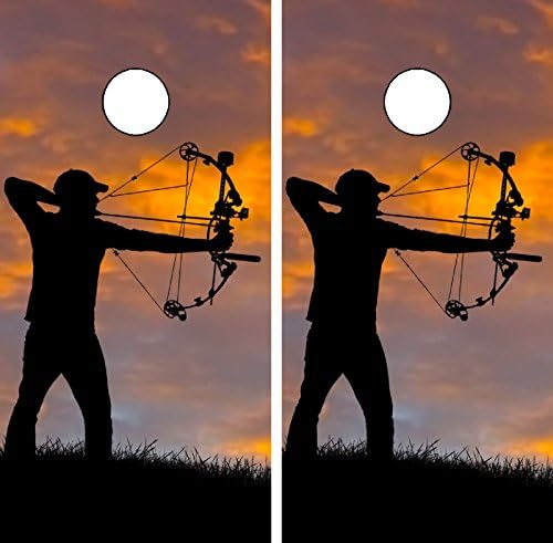 C229 Bow Hunting Deer CORNHOLE WRAP WRAPS LAMINATED Board Boards Decal Set Decals Vinyl Sticker Stickers Bean Bag Game Vinyl Graphic Tint Image