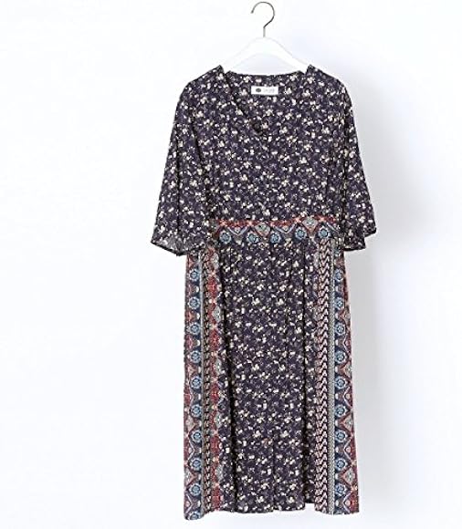 Amazon 179 Wg 179 Wg フォークロア調花柄2wayワンピース 67ネイビー 38 M ワンピース チュニック 通販