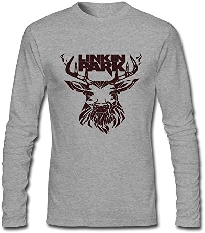 Yatyler Custom linkin park Long T Shirts for Men's Grey M