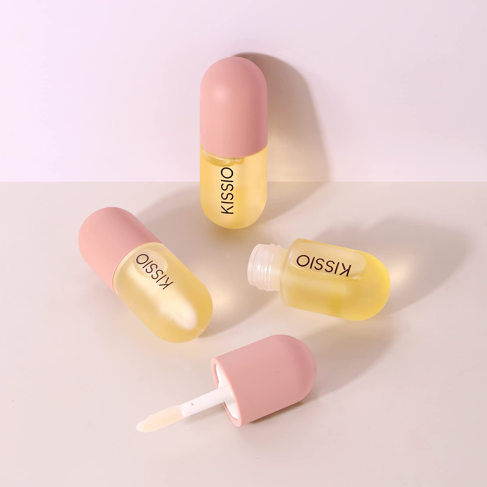 KISSIO Lip Plumper,Natural Lip Plumper for Day Use,Plumping Gloss Make Lips Fuller and Moisturizing 5.5ml,Lips Mask,Hydrating & Reduce Fine Lines,Beautiful Fuller