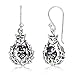 WithLoveSilver 925 Sterling Silver Classic Scottish Thistle Simulated Cubic Zirconia Heart Dangle Earrings