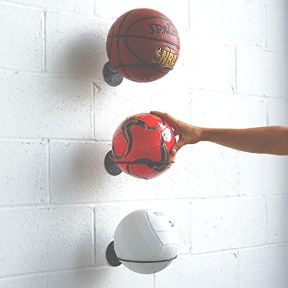 Basketball Ball Wall Holder Display Storage Rack Mount Mens Men Boys