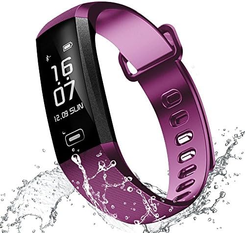 RAFERIAM Smart Bracelet Watch Bluetooth Wireless Smart Fitness Wrist Watches Tracker Blood Pressure Heart Rate Monitor For Iphone Android (Purple)