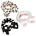 BMC 3pc Ultra Soft Face Washing Elastic Bow Towel Headbands - Bright Leopard, Stripes, and Black White Polka Dots