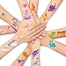 LITTLE SIENA Dinosaur Unicorn Temporary Tattoos for Kids Boys Girls Children | Birthday Decorations, Party Favors, Party Supplies - 12 Sheets