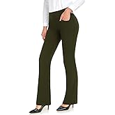 Safort 28" 30" 32" 34" Inseam Regular Tall Bootcut Yoga Pants Flared Leg Dress Pants with Pockets for Casual