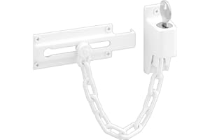 DEFENDER SECURITY Prime-Line U 9872 Steel, White, Keyed Chain Door Guard (Single Pack)