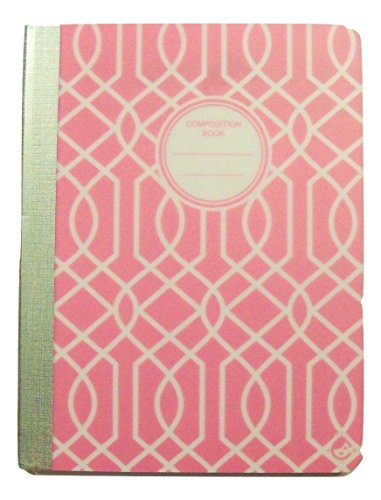Carolina Pad Studio C College Ruled Poly Cover Composition Book ~ Pattern Play (Pink and White Maze; 7.5