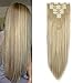 Grade 7A 160g 23-24 Inch Real Thick Double Weft Full Head Clip In Hair Extensions