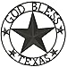 LL Home Metal Circled Star with Sayings God Bless Texas