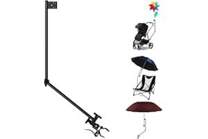 HOBVO Heavy Duty Umbrella Holder - Adjustable Clamp, Deck Mount, Universal Stand for Mobility, Patio, Stroller, Wheelchair, Beach Chair (Rod only)
