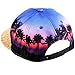 Samtree Unisex Snapback Hats,Coconut Tree Landscape Printed Flat Brim Baseball Cap(01-Purple)