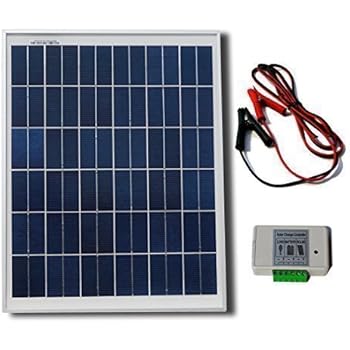 ECO-WORTHY 20W 12V Solar Panel Kit: 20 Watt Polycrystalline Solar Panel & Battery Clips & 3A Charge Controller