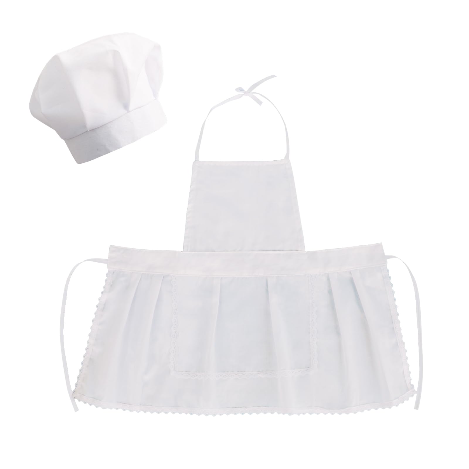 2 Pcs Cute Newborn Baby Photography Props Outfit Baby Boys Girls Chef Hat Apron Set Infant Mini Chef Costume Toddler Cosplay Costume for 6-12 Months Photoshoot Halloween Cosplay Accessories