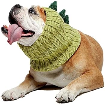 Zoo Snoods Dinosaur Dog Costume - Neck and Ear Warmer Headband for Pets (Large)