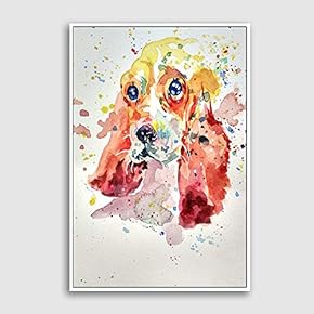 Framed Canvas Home Artwork Decoration Watercolor Painting Canvas Wall Art for Living Room, Bedroom - 16x24 inches