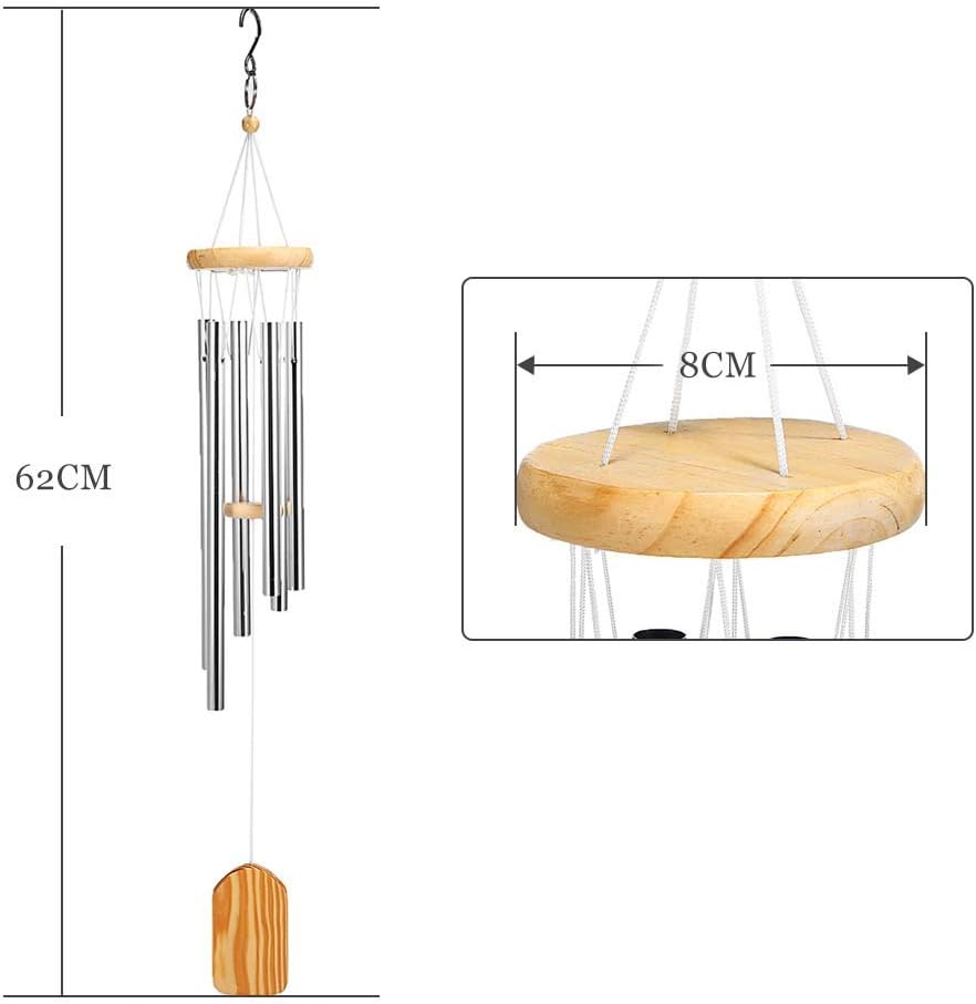 PATHONOR Wind Chimes Outdoor, with 6 Aluminum Tubes Wooden Wind Bell Memorial Wind Chimes, Best Gift Chimes Decor for Garden Patio Outdoor : Garden & Outdoor