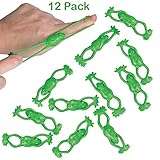 Kicko Vinyl Stretchable Flying Slingshot Frogs - Pack of 12 - 3.5 Inches - for Kids, Boys, and Girls - Great Party Favors, Fun, Toy, Bag Stuffers, Gift, Prize