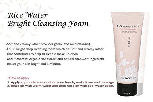 BUNDLE - The Face Shop Rice Water Bright Cleansing Foam + Smart Peeling White Jewel Peeling + SoltreeBundle Oil control Paper 50pcs