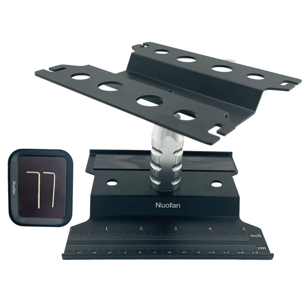 Nuofan RC Car Work Stand, Aluminium, 360 Degree Rotation, for 1/8, 1/10, 1/12, 1/16 Traxxas, Axial, Arrma, Redcat, Losi RC Crawler, Monster Truck, Buggy (Black, Adult)