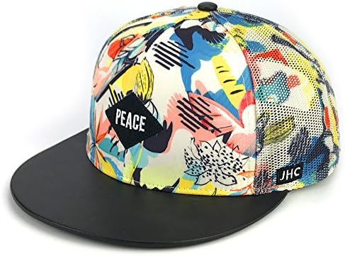 JHC Flat Bill Structured Mesh Snapback Trucker Cap Hip Hop Cap For Men For Women