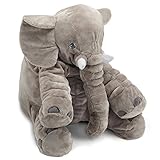 Naturally Nature Stuffed Plush Elephant Pillow, Baby pillow, 24 inches