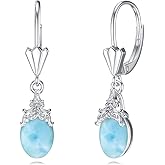 Flpruy Valentine's Day Gifts - Sterling Silver Birthstone Earrings for Women Teardrop Dangle Drop Crystal EarringAnniversary Valentine's Day Birthday Gifts for her Women