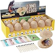 Dig a Dozen Dino Eggs Dig Kit - Easter Egg Toys for Kids - Break Open 12 Unique Large Surprise Dinosaur Filled