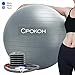 CPOKOH Exercise Ball,Anti Burst and Slip Resistant Yoga Ball,Swiss Ball,Fitness Ball,Ab Exercise Ball,Gym Ball,Workout Ball,Body Balance Ball, with Foot Pump(Silver,75cm)