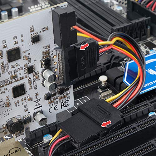 QNINE 5 Ports PCIe USB 3.0 Card 20 pin, 4 x USB A + 1 x USB C, USB 3.0 PCIe Expansion Card Include a USB 3.0 Front Panel Expansion Bay and 2 Power Cables
