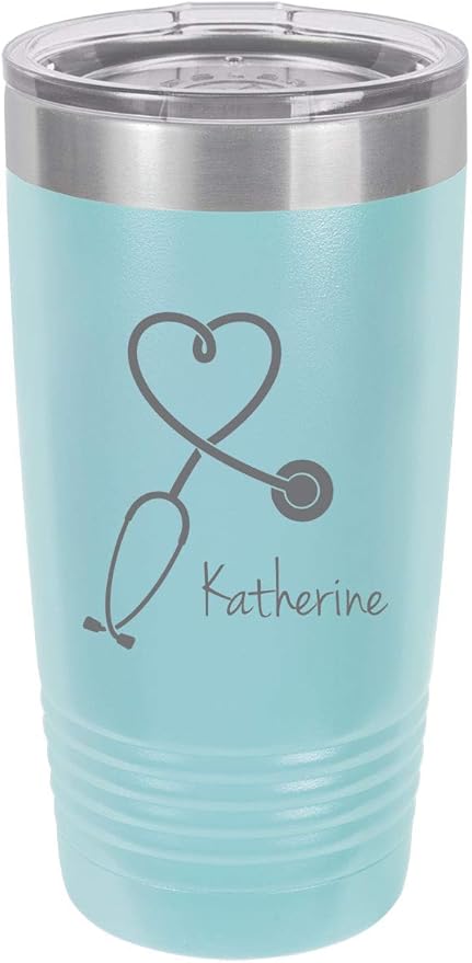 yeti 20 oz nurse stethoscope pink personalized tumbler