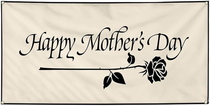 Amazon Com Vinyl Banner Sign Happy Mothers Day White Black