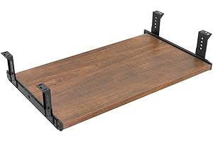 FRMSAET Furniture Accessories Office Product Suits Hardware 20/24/30 inches Keyboard Drawer Tray Wood Holder Under Desk Adjustable Height Platform. (24 inches, Brown)