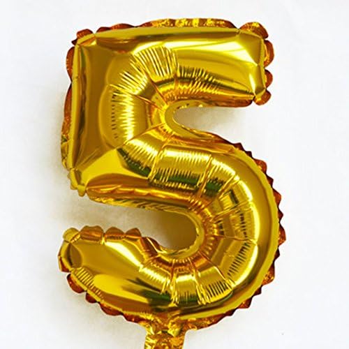 Jefferson 40 inch Giant Gold Number Balloons - 0-9 Foil Balloons for Birthday Anniversary Party Decor(Gold, Number 5)