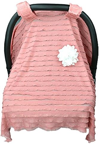 SQXIAN Nursing Cover Car Seat Canopy Shopping Cart High Chair Stroller and Carseat Covers for Boys and Girls - Best Stretchy Infinity Scarf and Shawl - Multi Use Breastfeeding Cover Up (Pink)