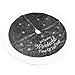 Interlink-UK 37Inch Silver Christmas Tree Skirt Luxury Faux Fur with Snow Xmas Tree Skirt Wonderful Time for Christmas Home Decorations