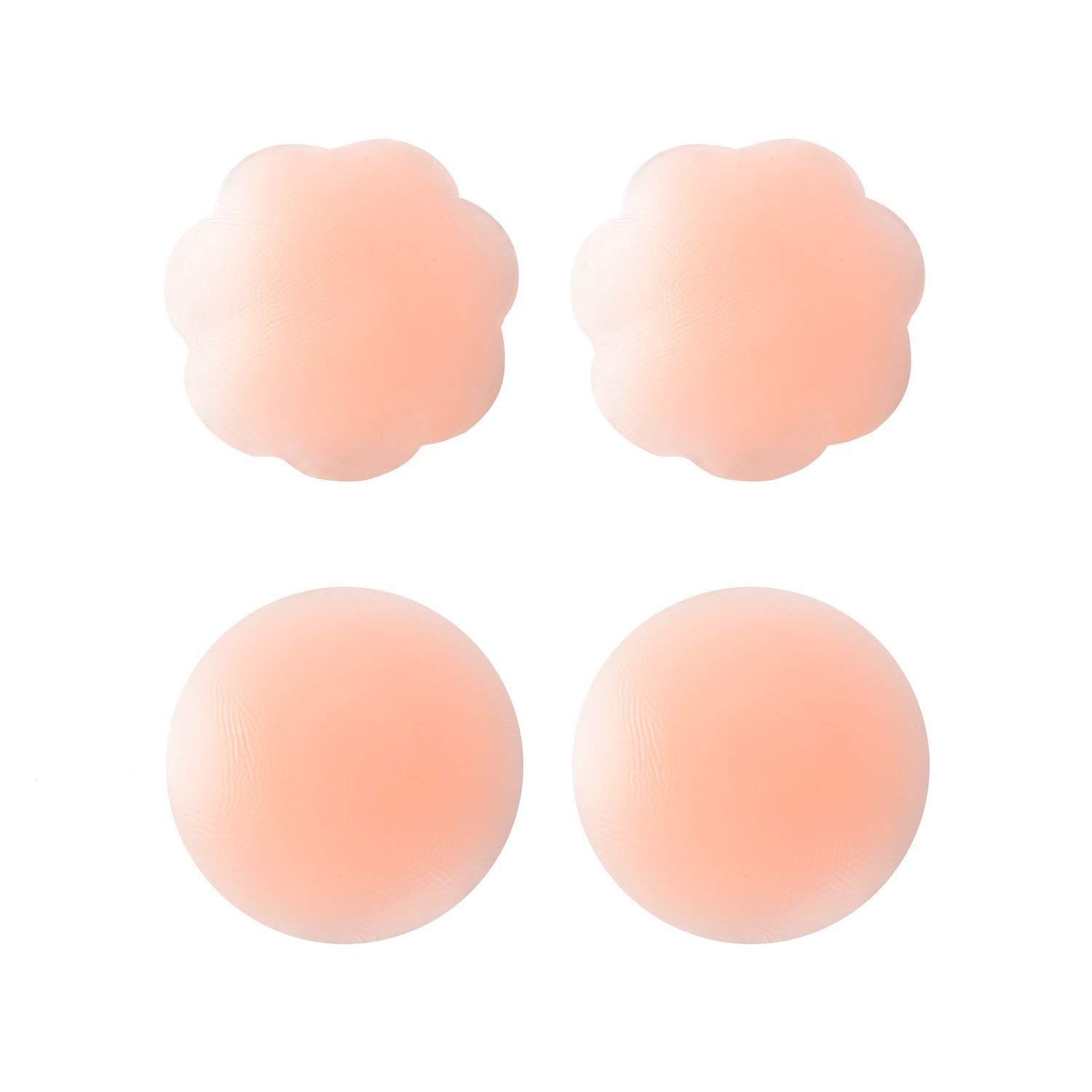 Silicone Nipple Covers, Women and Men, Adhesive, Reusable, 2 Pairs, 2